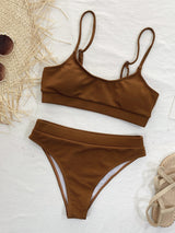 Scoop Neck Spaghetti Strap Two-Piece Swim Set